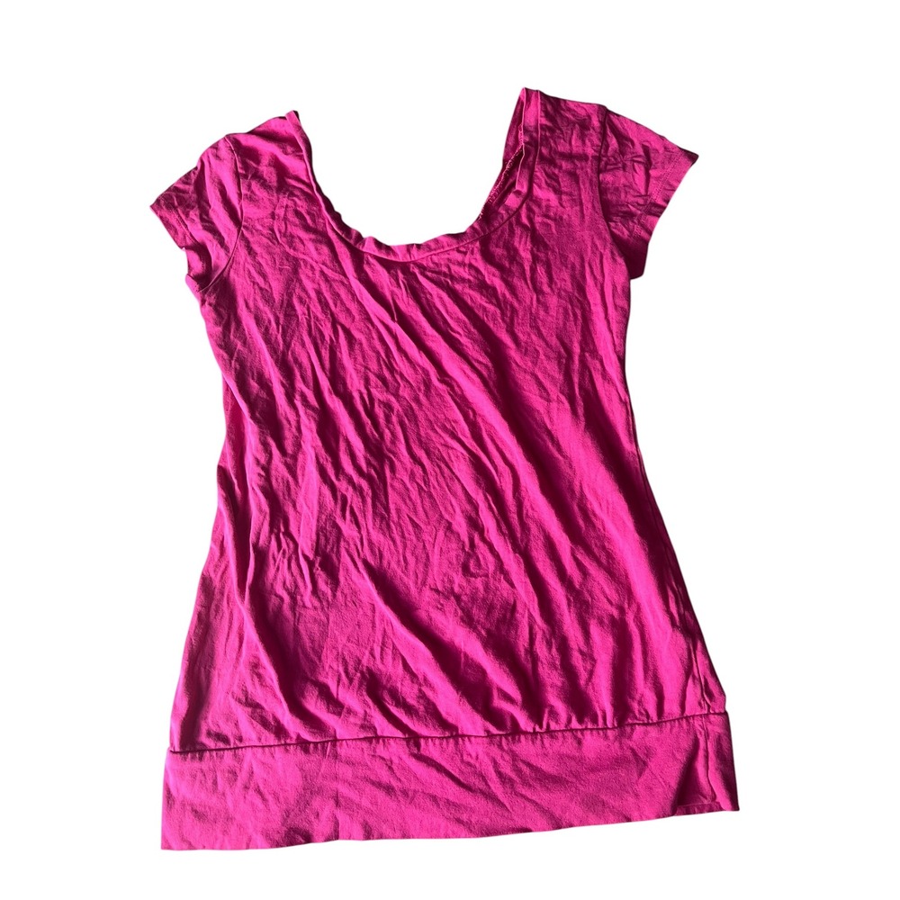Splash Scoop Neck Tee Kids Size M Hot‎ Pink Short Sleeve Casual Barbiecore Y2K